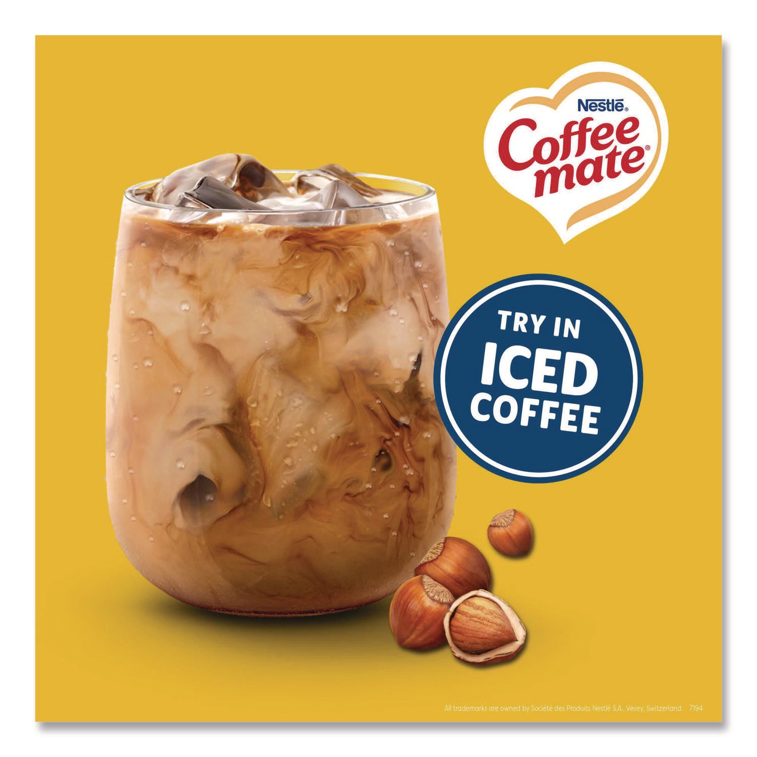 Liquid Coffee Creamer, Hazelnut, 0.38 oz Mini Cups, 50/Box