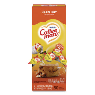 Liquid Coffee Creamer, Hazelnut, 0.38 oz Mini Cups, 50/Box