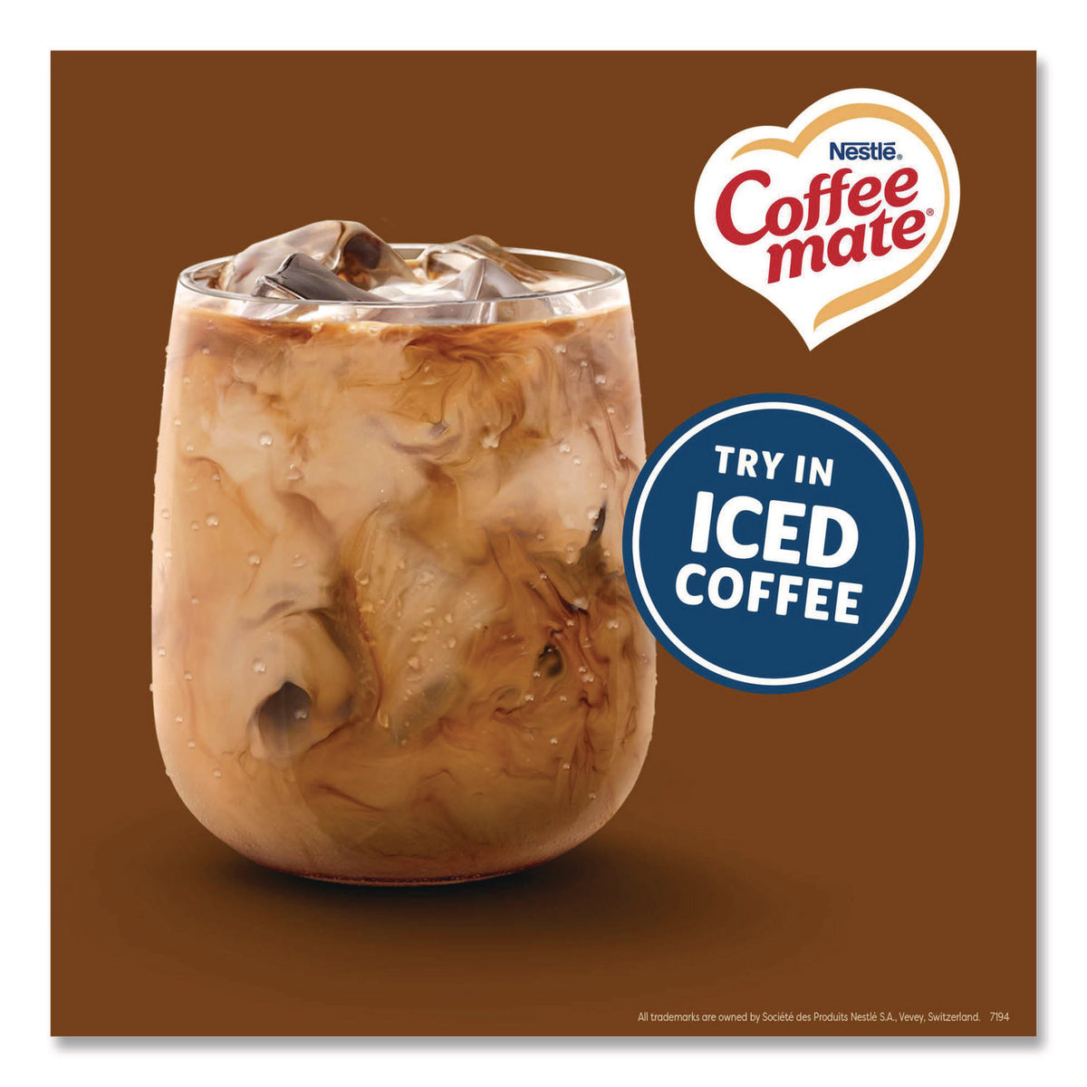 Liquid Coffee Creamer, Snickers, 0.38 oz Mini Cups, 50 Cups/Box