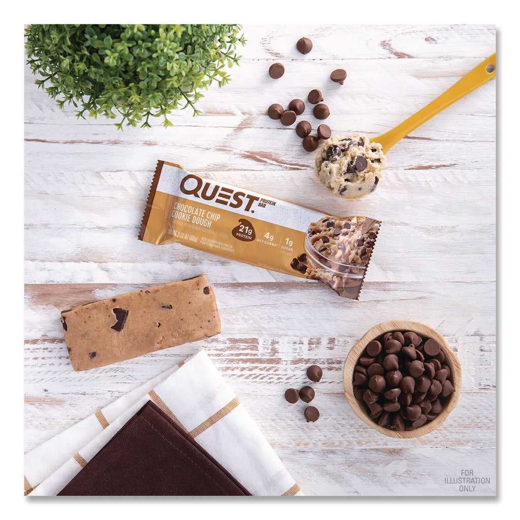 Protein Bars, Chocolate Chip Cookie Dough, 2.12 oz Bar, 12 Bars/Box