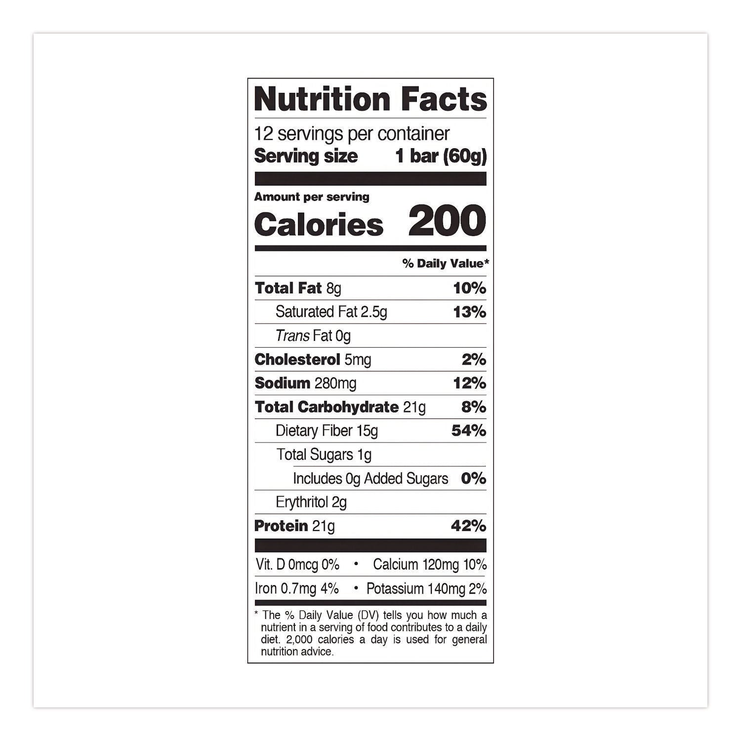 Protein Bars, Cookies and Cream, 2.12 oz Bar, 12 Bars/Box