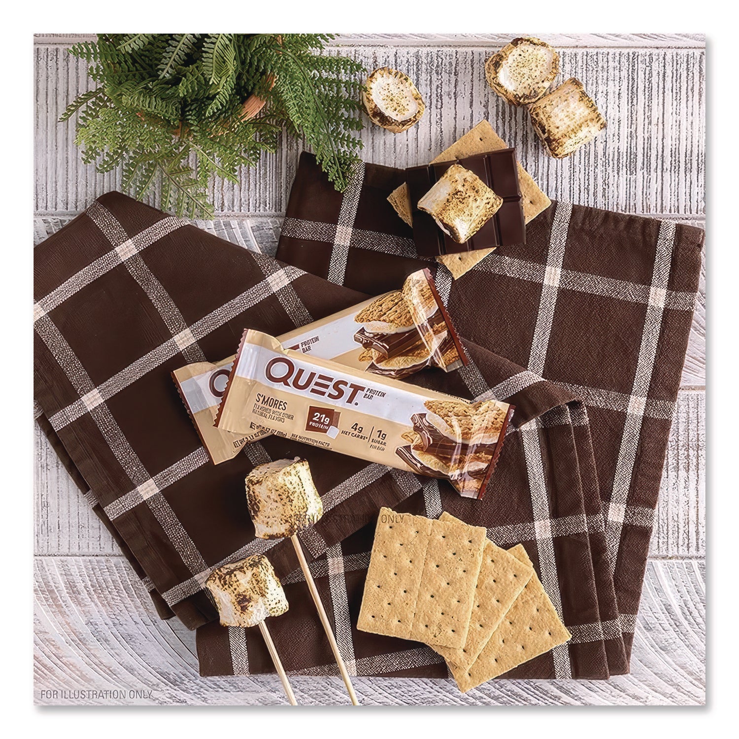 Protein Bars, S'mores, 2.12 oz Bar, 12 Bars/Box