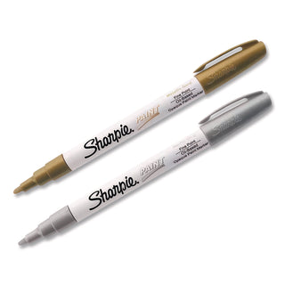 Sharpie Oil-Based Paint Marker - Extra Fine Point - Extra Fine Marker Point - Gold, Silver Oil Based Ink - 2 / Pack
