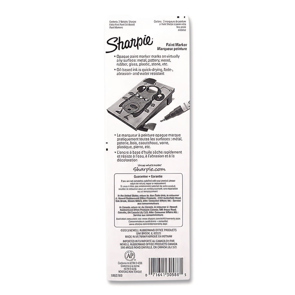 Sharpie Oil-Based Paint Marker - Extra Fine Point - Extra Fine Marker Point - Gold, Silver Oil Based Ink - 2 / Pack