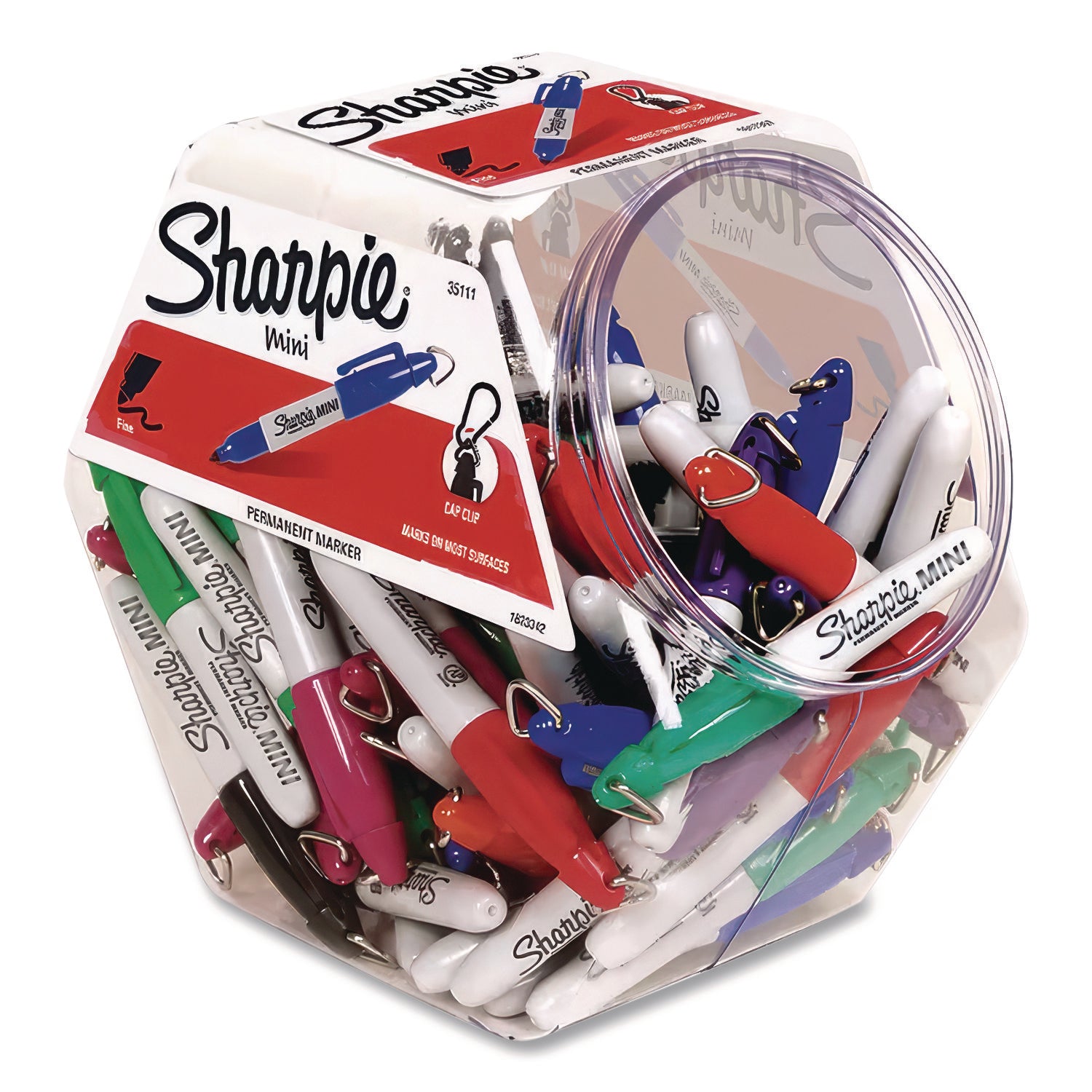 Mini Permanent Marker, Fine Bullet Tip, Assorted Colors, 72/Pack