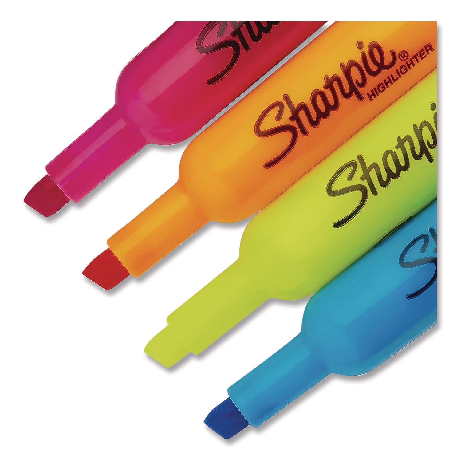 Tank Style Highlighters, Assorted Ink Colors, Chisel Tip, Assorted Barrel Colors, 5/Pack