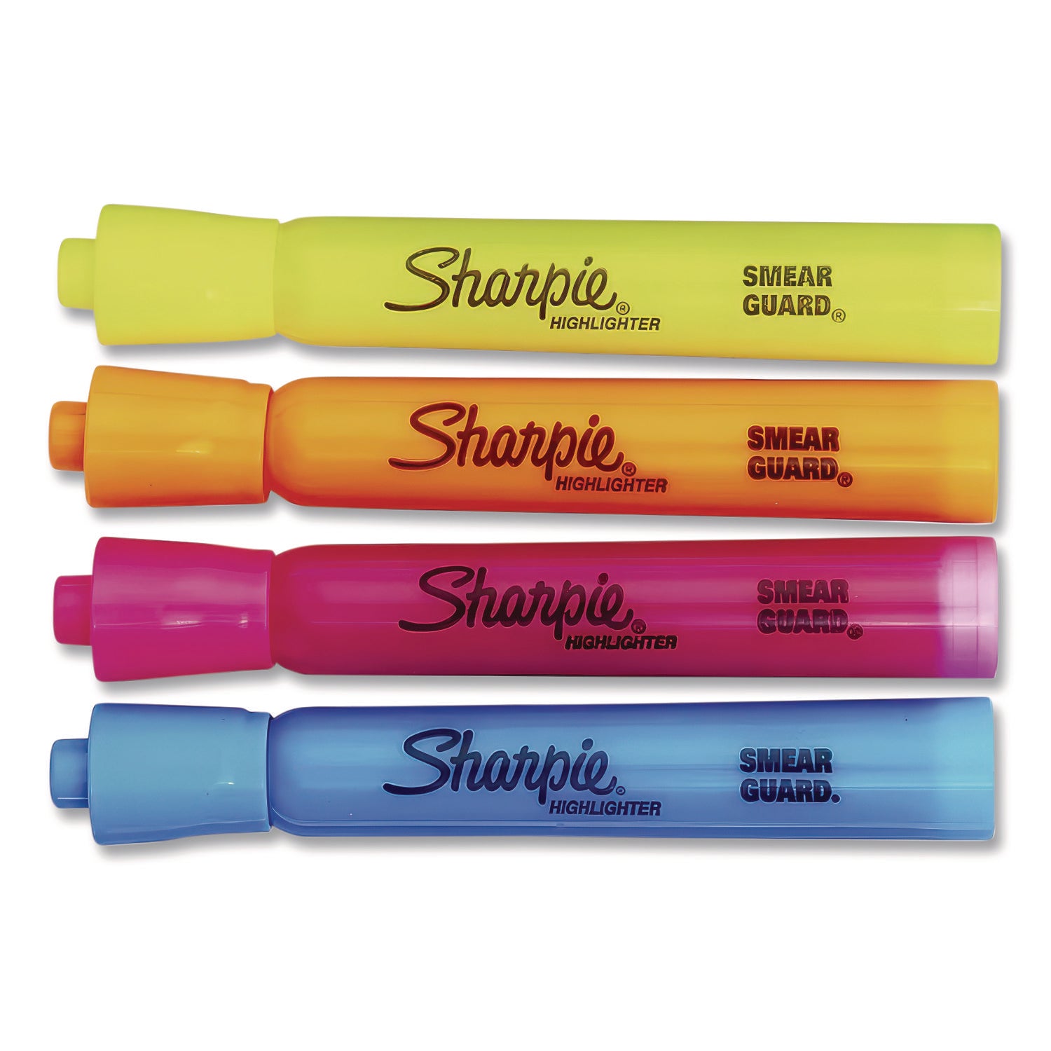 Tank Style Highlighters, Assorted Ink Colors, Chisel Tip, Assorted Barrel Colors, 5/Pack
