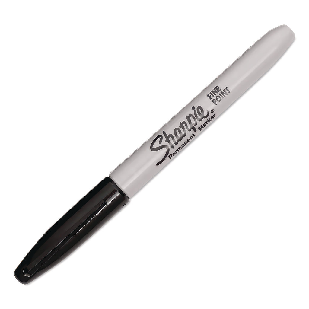 Fine Tip Permanent Marker, Fine Bullet Tip, Black, 24/Pack
