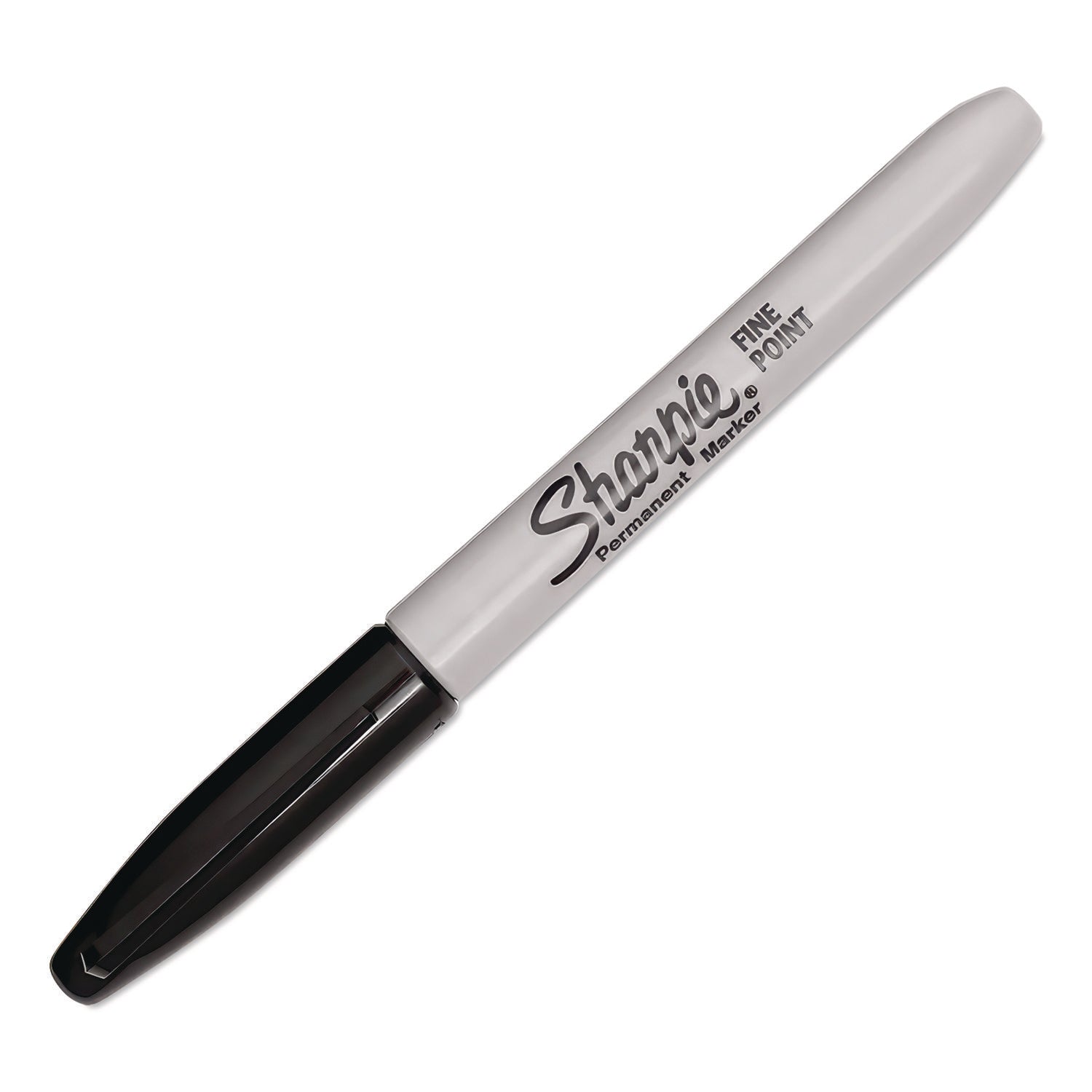 Fine Tip Permanent Marker, Fine Bullet Tip, Black, 24/Pack