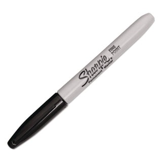 Fine Tip Permanent Marker, Fine Bullet Tip, Black, 24/Pack
