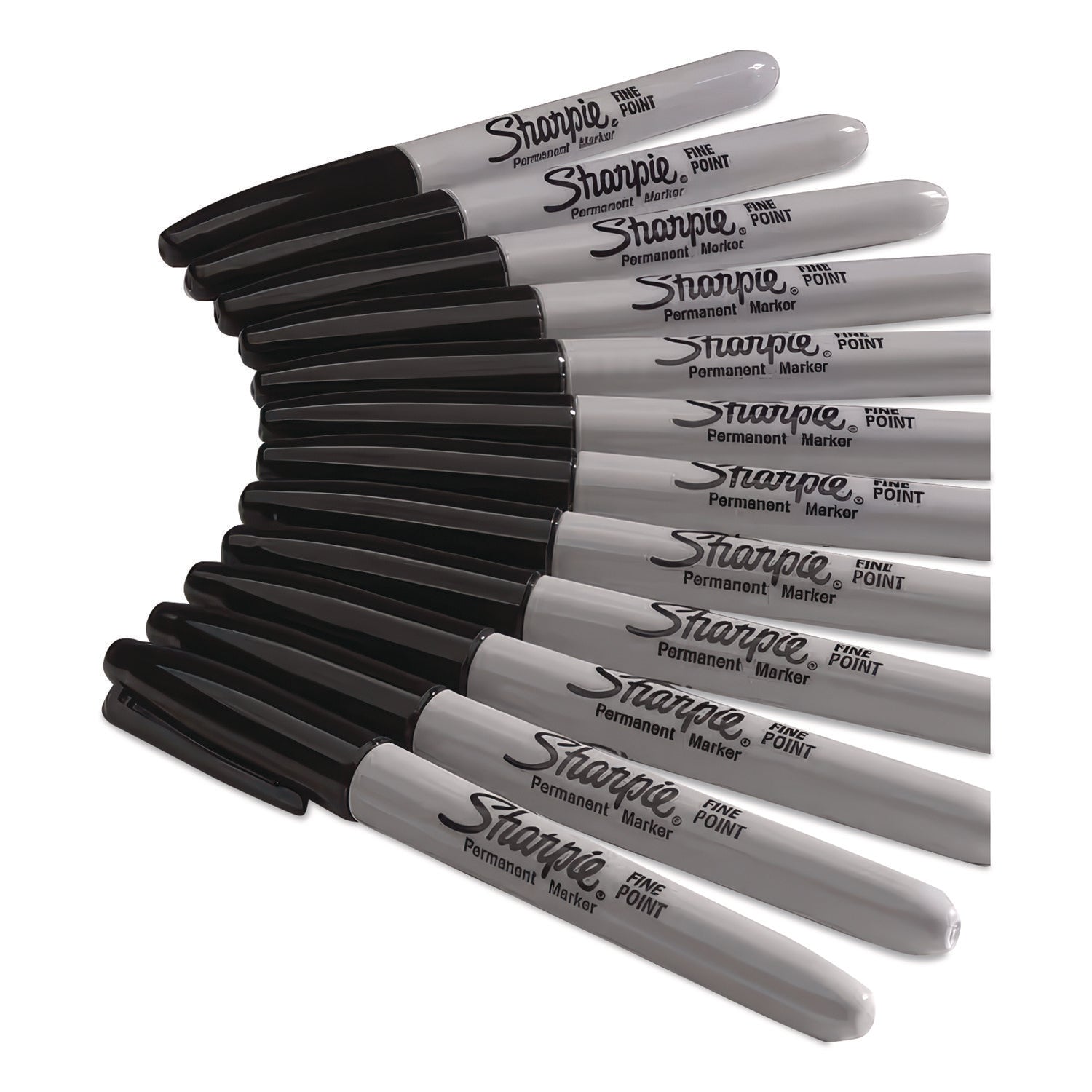 Fine Tip Permanent Marker, Fine Bullet Tip, Black, 24/Pack