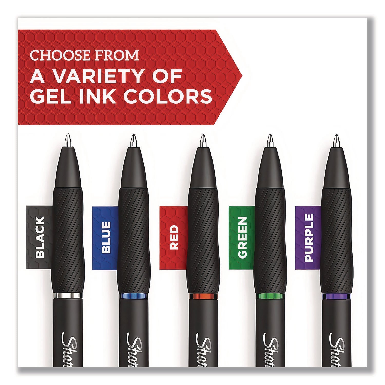 S-Gel High-Performance Gel Pen, Retractable, Bold 1 mm, Assorted Ink Colors, Black Barrel, 4/Pack