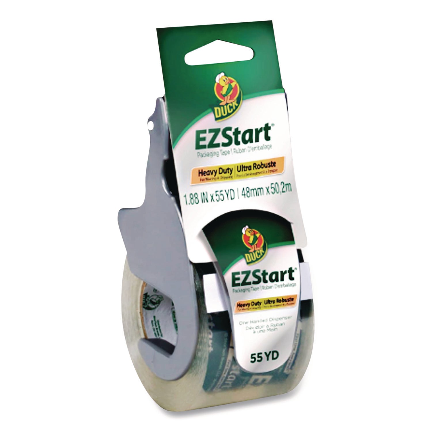 EZ Start Premium Packaging Tape with Dispenser, 3" Core, 1.88" x 22.2 yds, Clear, 6/Pack