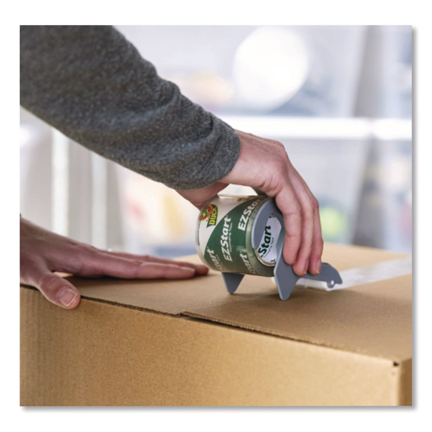 EZ Start Premium Packaging Tape with Dispenser, 3" Core, 1.88" x 22.2 yds, Clear, 6/Pack