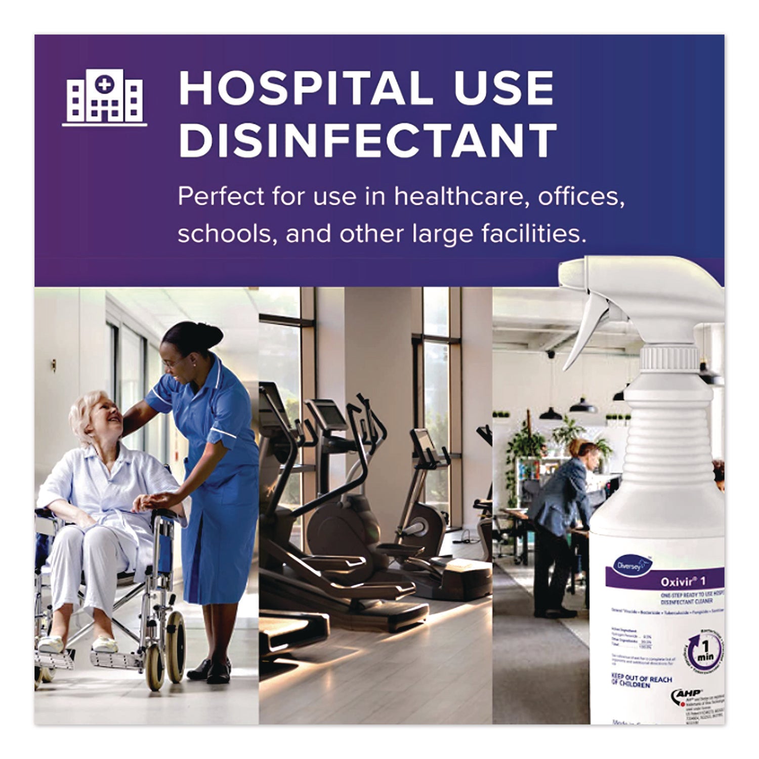 Oxivir TB One-Step Disinfectant Cleaner, 32 oz Bottle, 12/Carton
