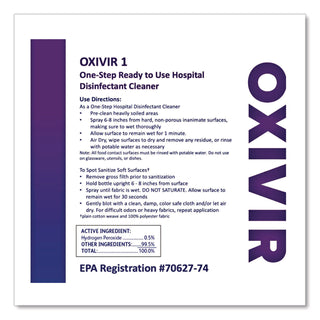 Oxivir 1 RTU Disinfectant Cleaner, 32 oz Spray Bottle, 12/Carton