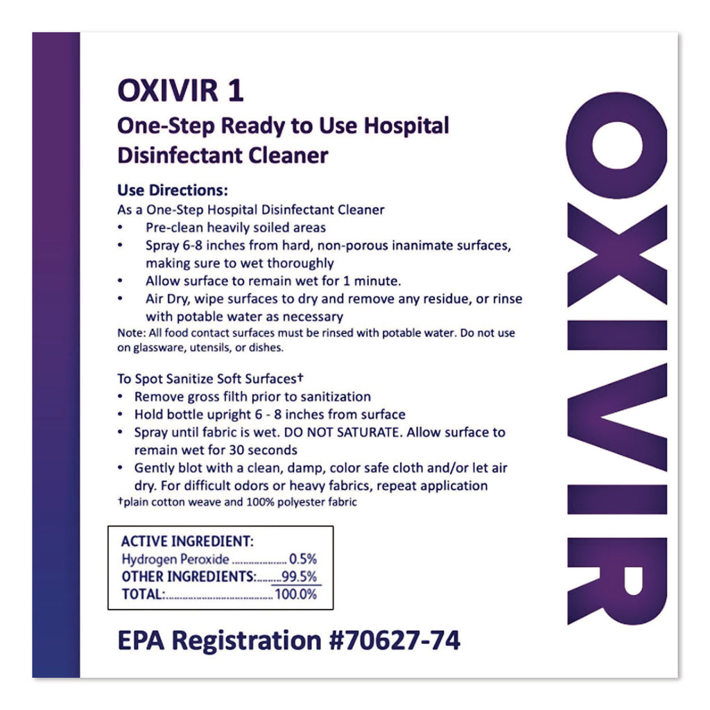 Oxivir Five 16 Concentrate One Step Disinfectant Cleaner, Liquid, 1.4 L, 2/CT