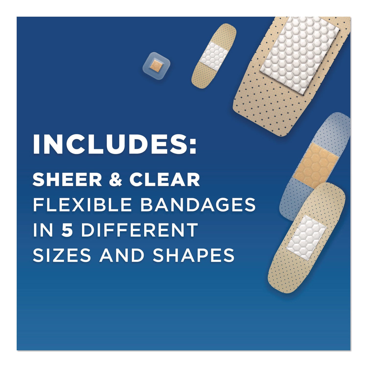 Sheer/Wet Adhesive Bandages, Assorted Sizes, 280/Box