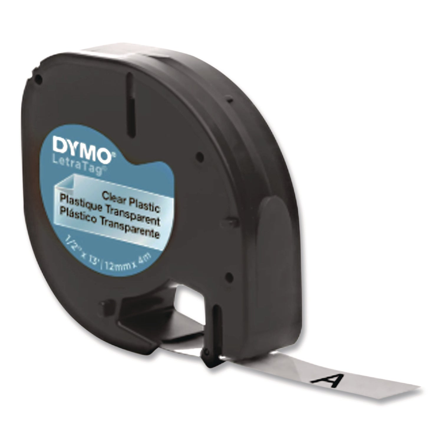 Dymo LetraTag Labelmaker Plastic Labels - 1/2" Width - Clear - Plastic - 6 / Box