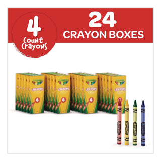 Classic Color Cello Pack Party Favor Crayons, 4 Colors/Pack, 360 Packs/Carton