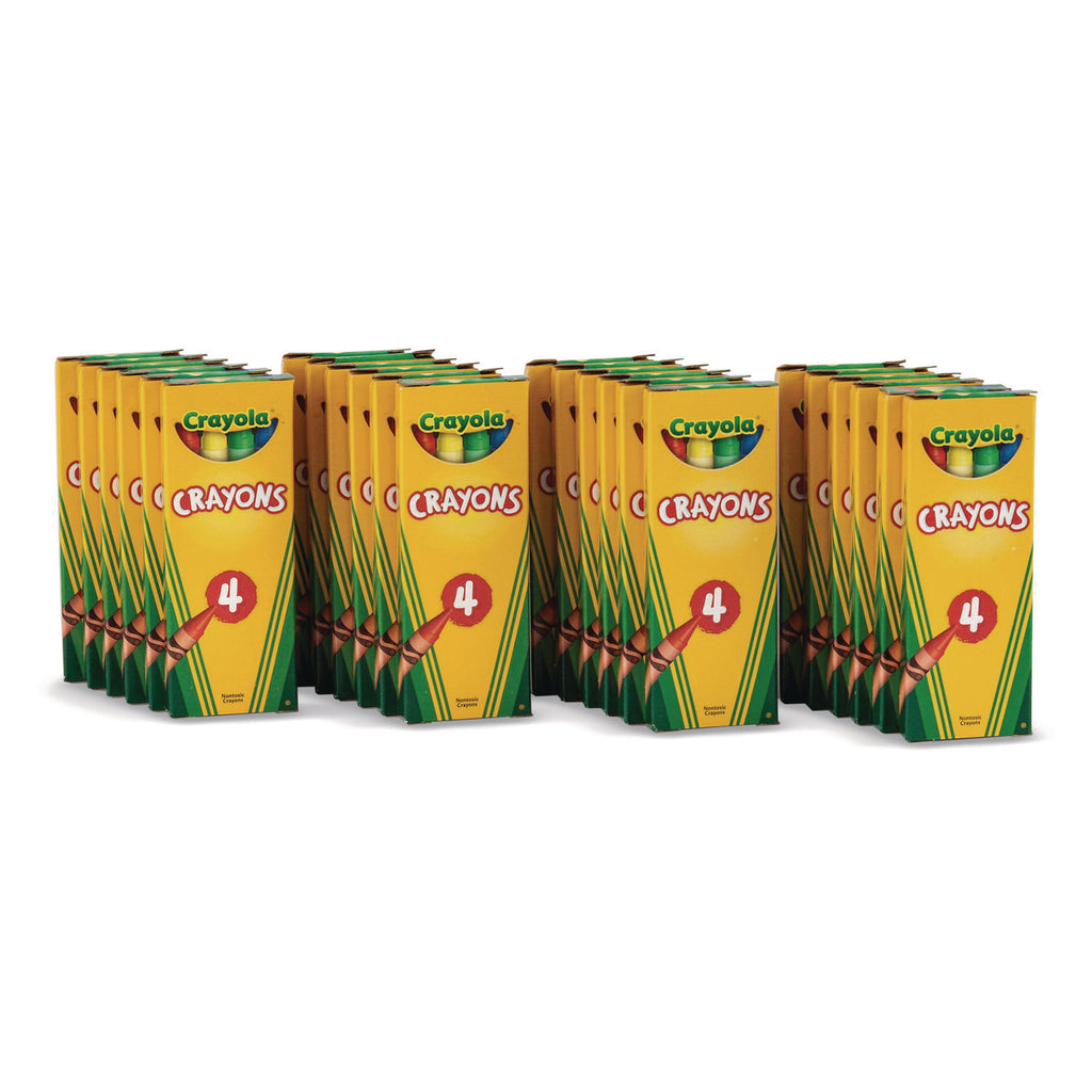 Classic Color Cello Pack Party Favor Crayons, 4 Colors/Pack, 360 Packs/Carton