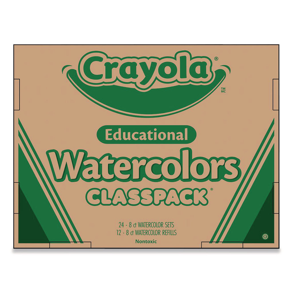 Watercolors, 8 Assorted Colors, Palette Tray, 36/Carton