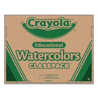 Watercolors, 8 Assorted Colors, Palette Tray, 36/Carton