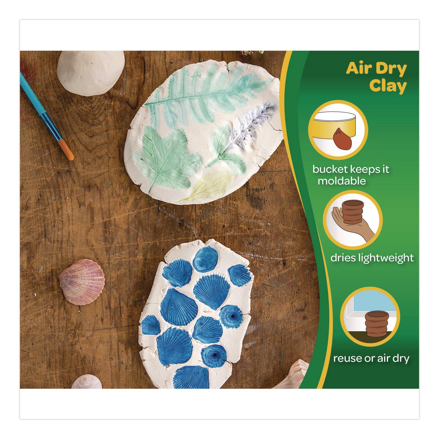 Air-Dry Clay, White, 5 lbs