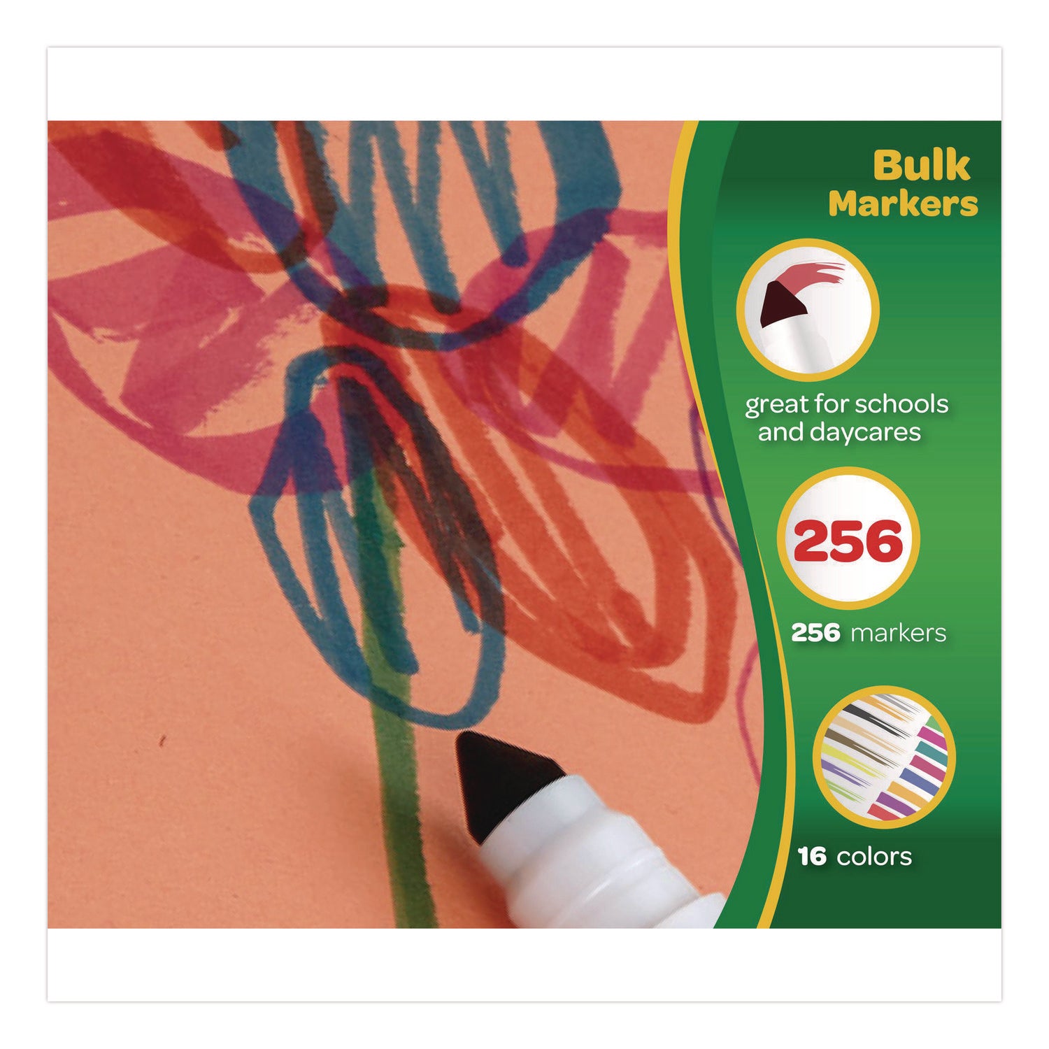 Non-Washable Marker, Broad Bullet Tip, Assorted Classic Colors, 256/Box