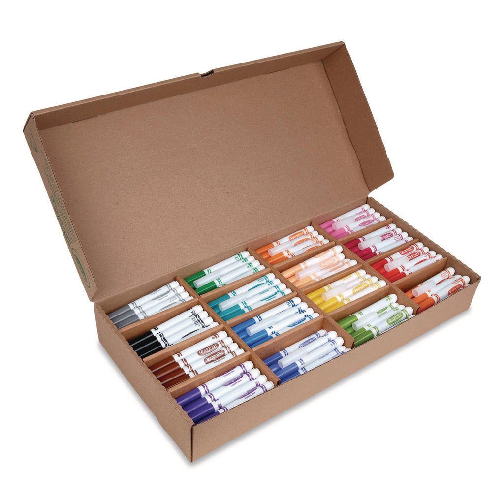 Non-Washable Marker, Broad Bullet Tip, Assorted Classic Colors, 256/Box