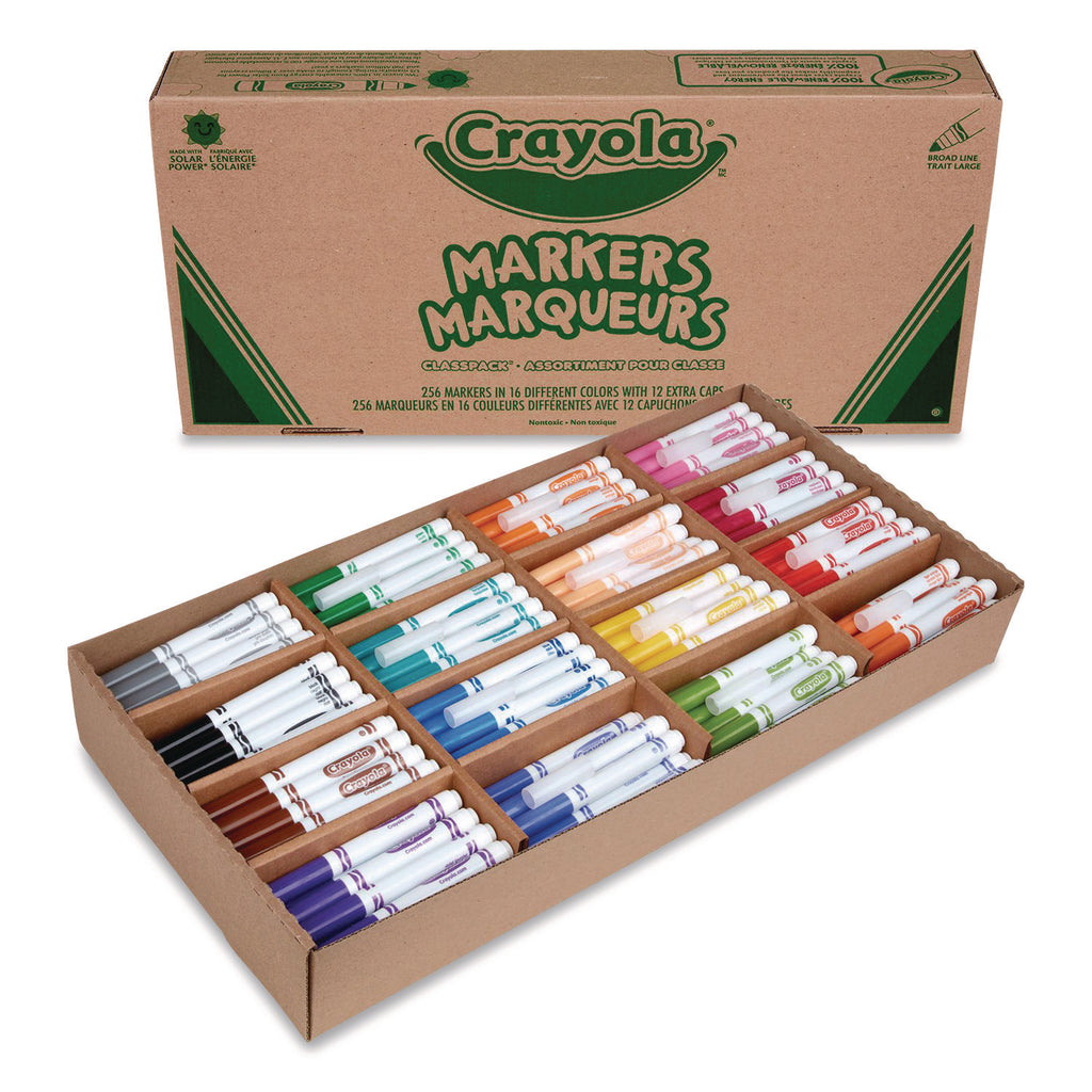 Non-Washable Marker, Broad Bullet Tip, Assorted Classic Colors, 256/Box