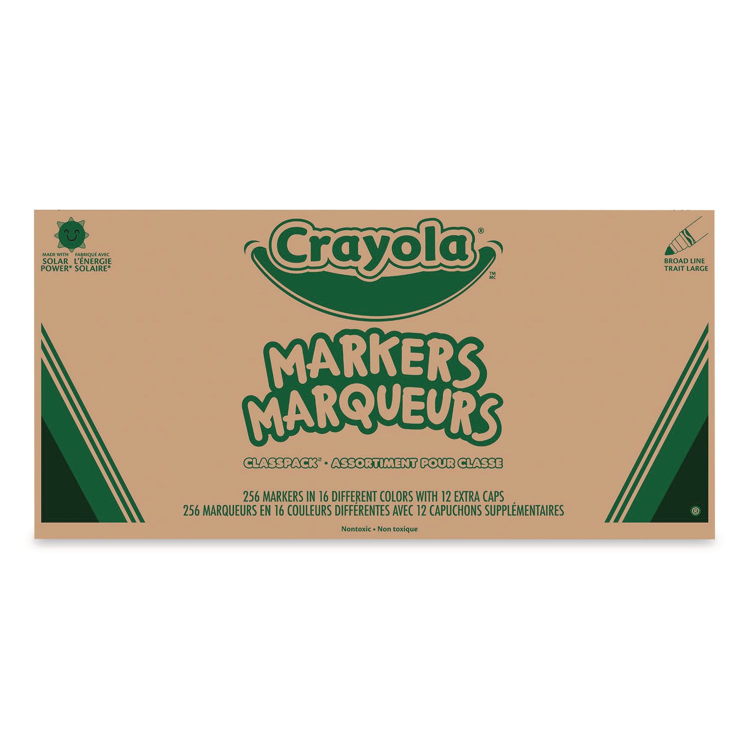 Non-Washable Marker, Broad Bullet Tip, Assorted Classic Colors, 256/Box