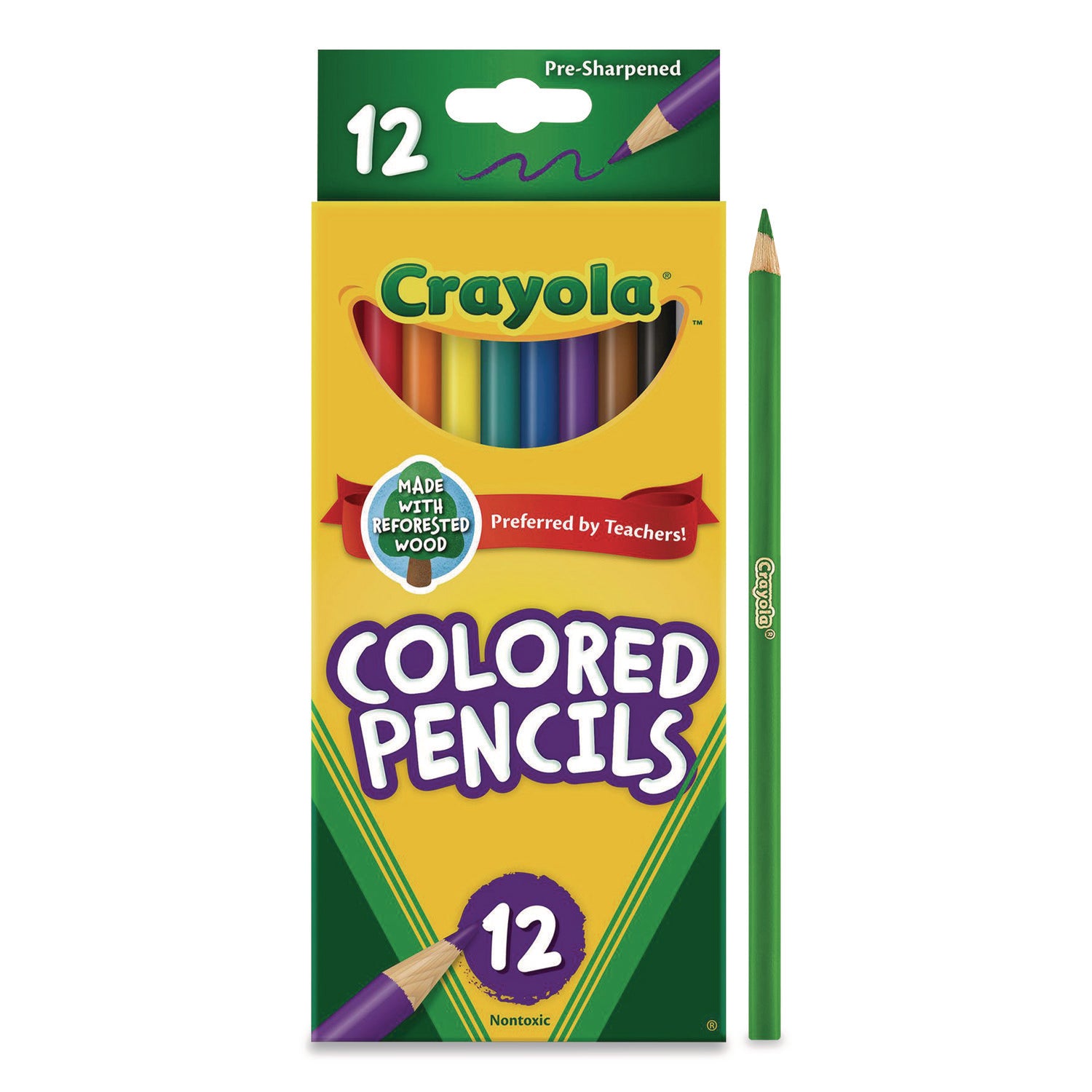 Long-Length Colored Pencil Set, 3.3 mm, 2B, Assorted Lead and Barrel Colors, Dozen