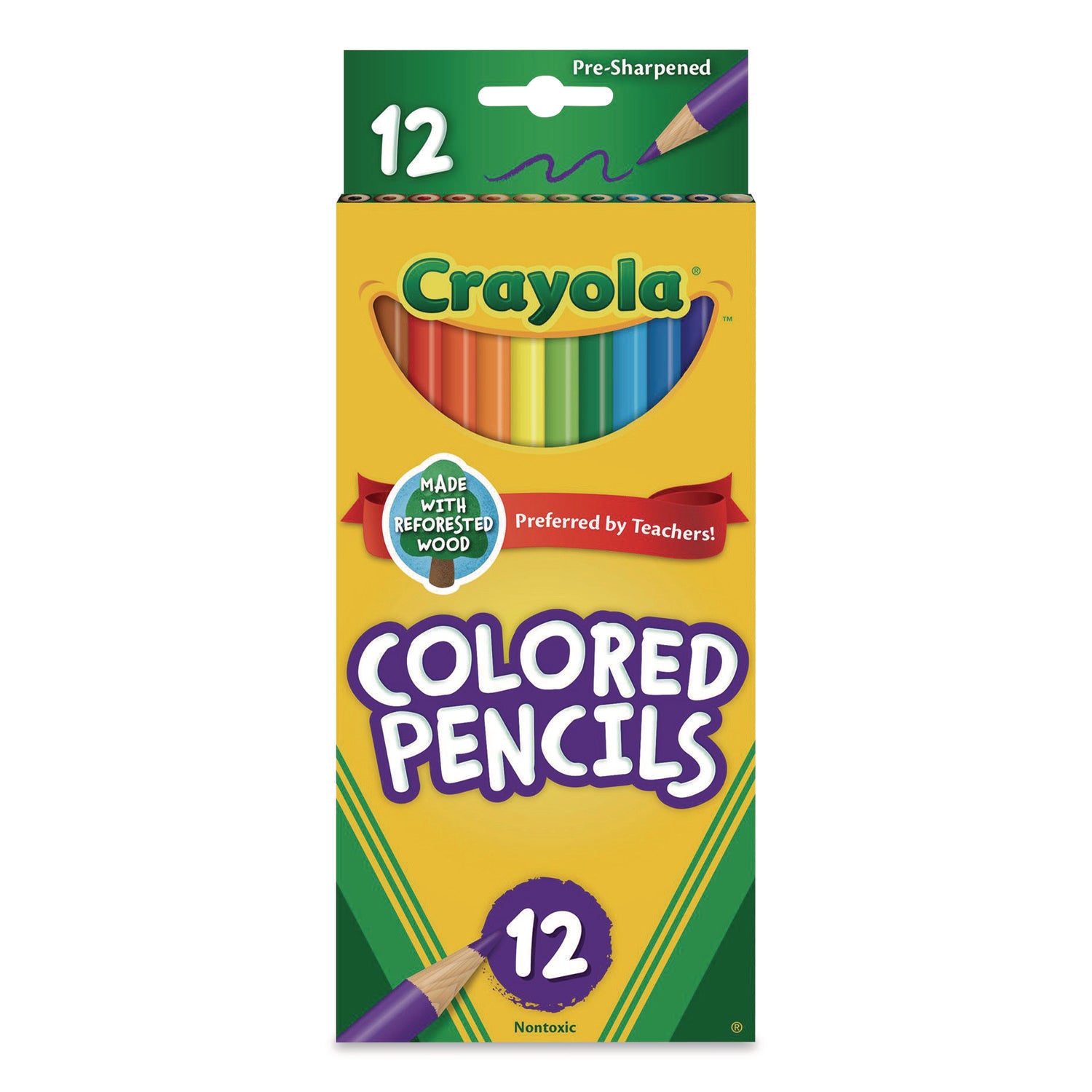 Long-Length Colored Pencil Set, 3.3 mm, 2B, Assorted Lead and Barrel Colors, Dozen