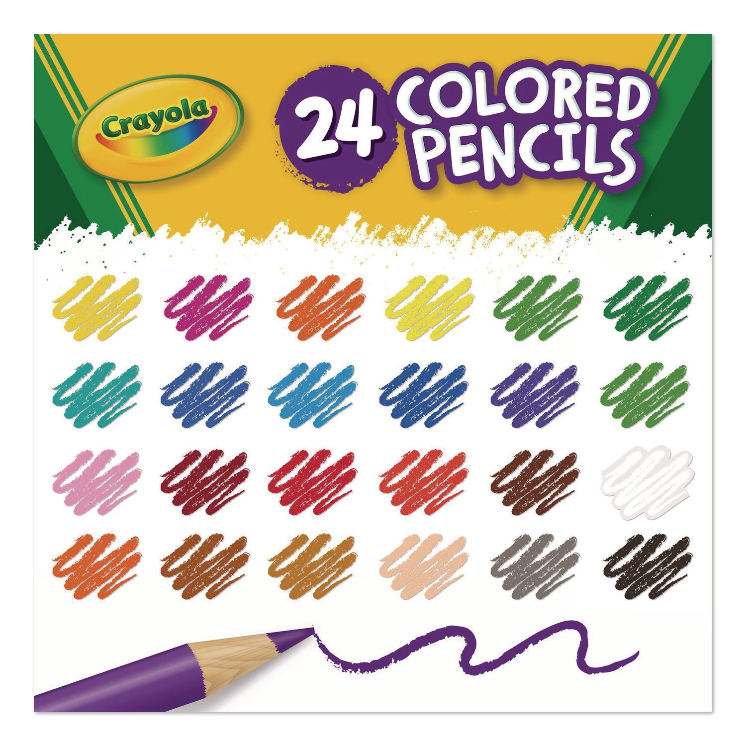Long-Length Colored Pencil Set, 3.3 mm, 2B, Assorted Lead and Barrel Colors, 24/Pack