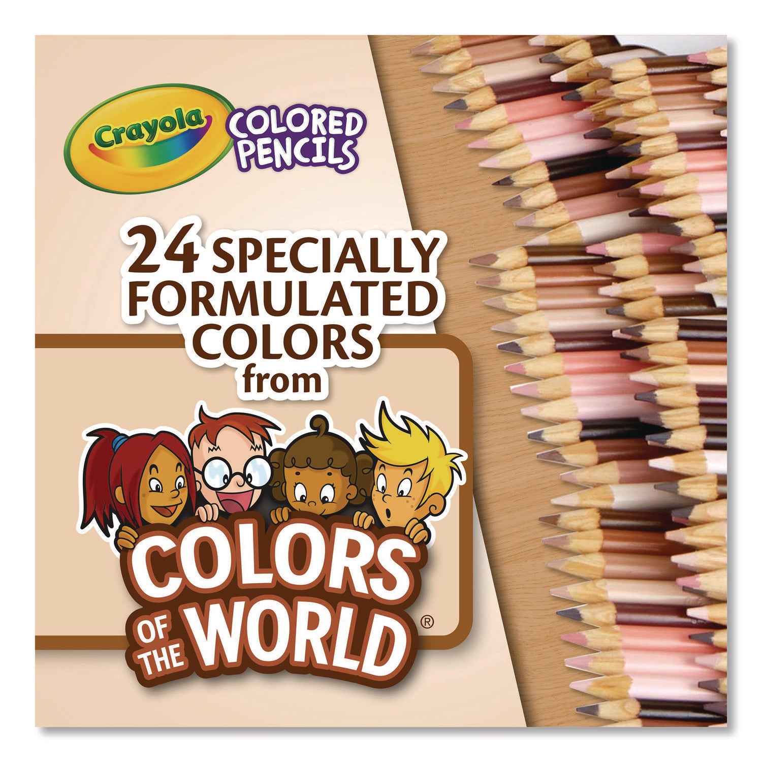 Colors of the World Colored Pencils Classpack Set, 24 Assorted Lead and Barrel Colors, 240/Pack