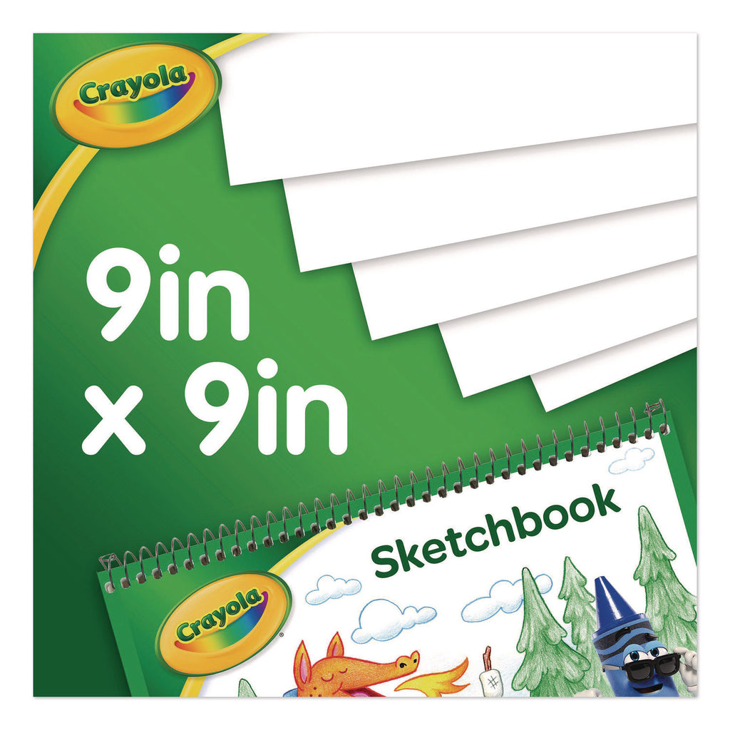 Animal Animations Wirebound Sketchpad, Unruled, Gold/Green Cover, 40 White 9 x 9 Sheets