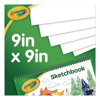 Animal Animations Wirebound Sketchpad, Unruled, Gold/Green Cover, 40 White 9 x 9 Sheets
