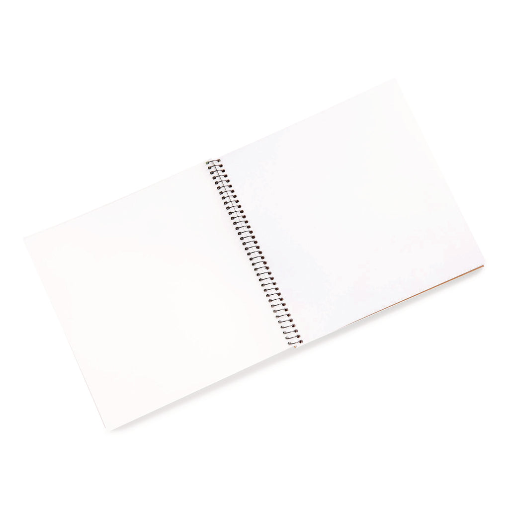 Animal Animations Wirebound Sketchpad, Unruled, Gold/Green Cover, 40 White 9 x 9 Sheets