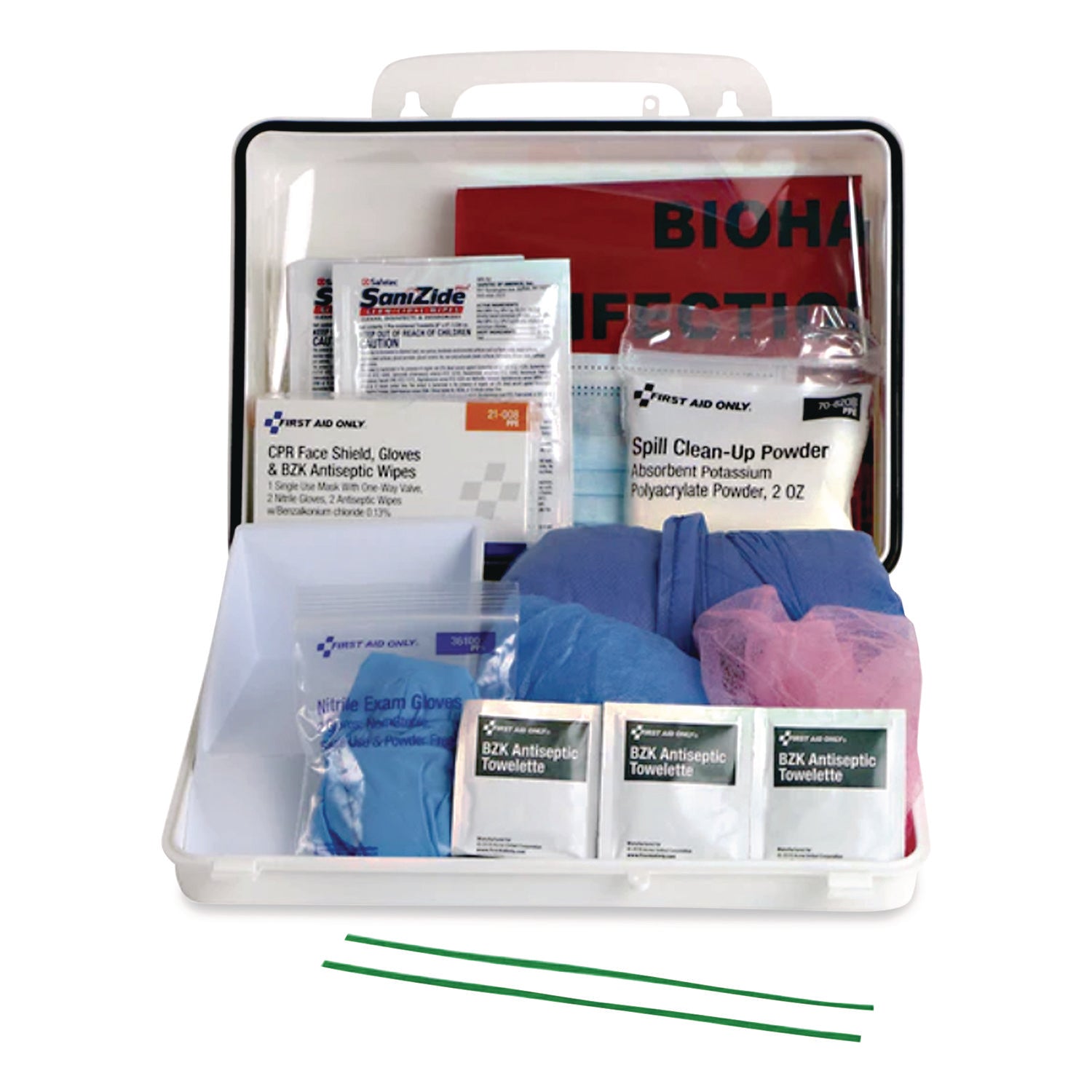 Bloodborne Pathogen Spill Clean Up Kit with CPR Pack, 31 Pieces, Plastic Case