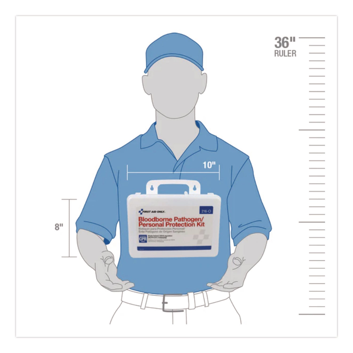 Bloodborne Pathogen Spill Clean Up Kit with CPR Pack, 31 Pieces, Plastic Case