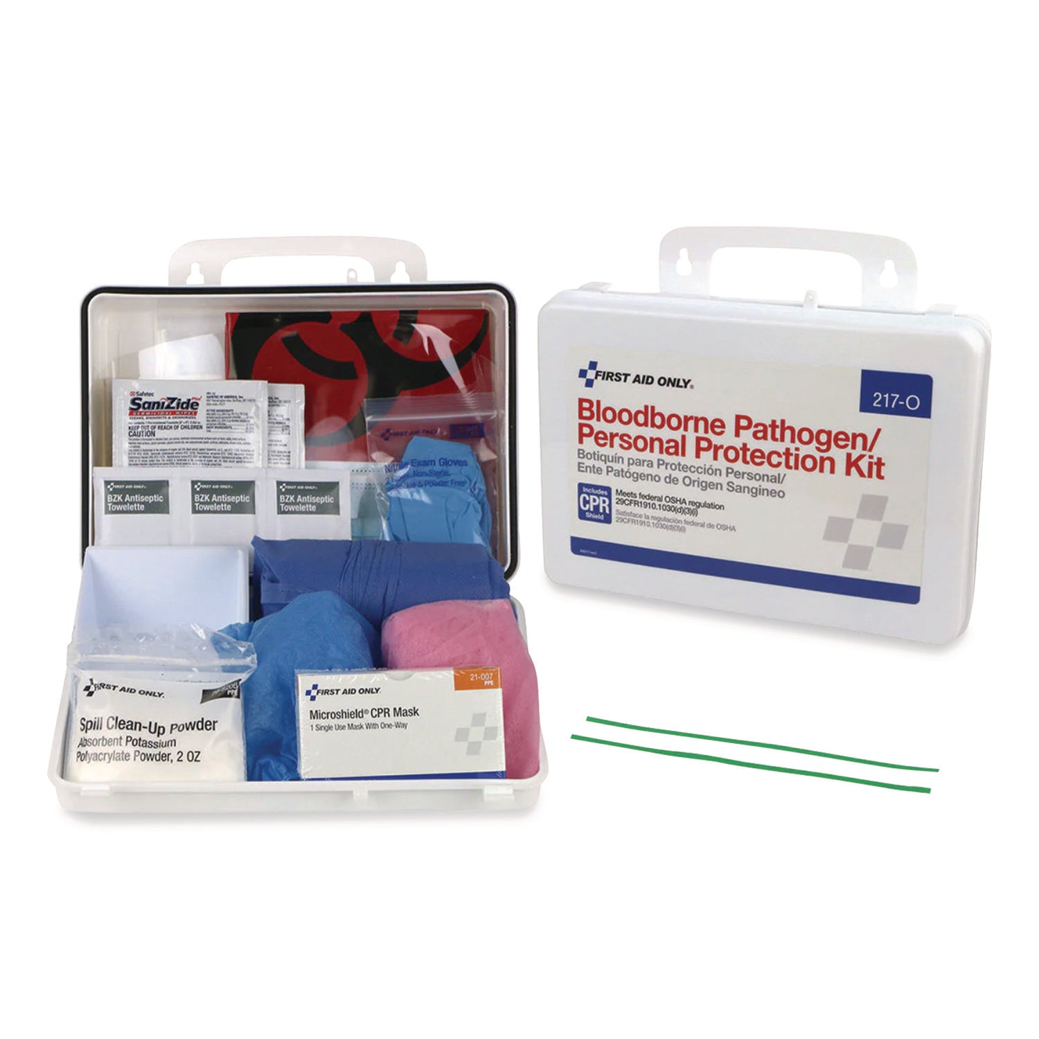 Bloodborne Pathogen and Personal Protection Kit with Microshield, 26 Pieces, Plastic Case