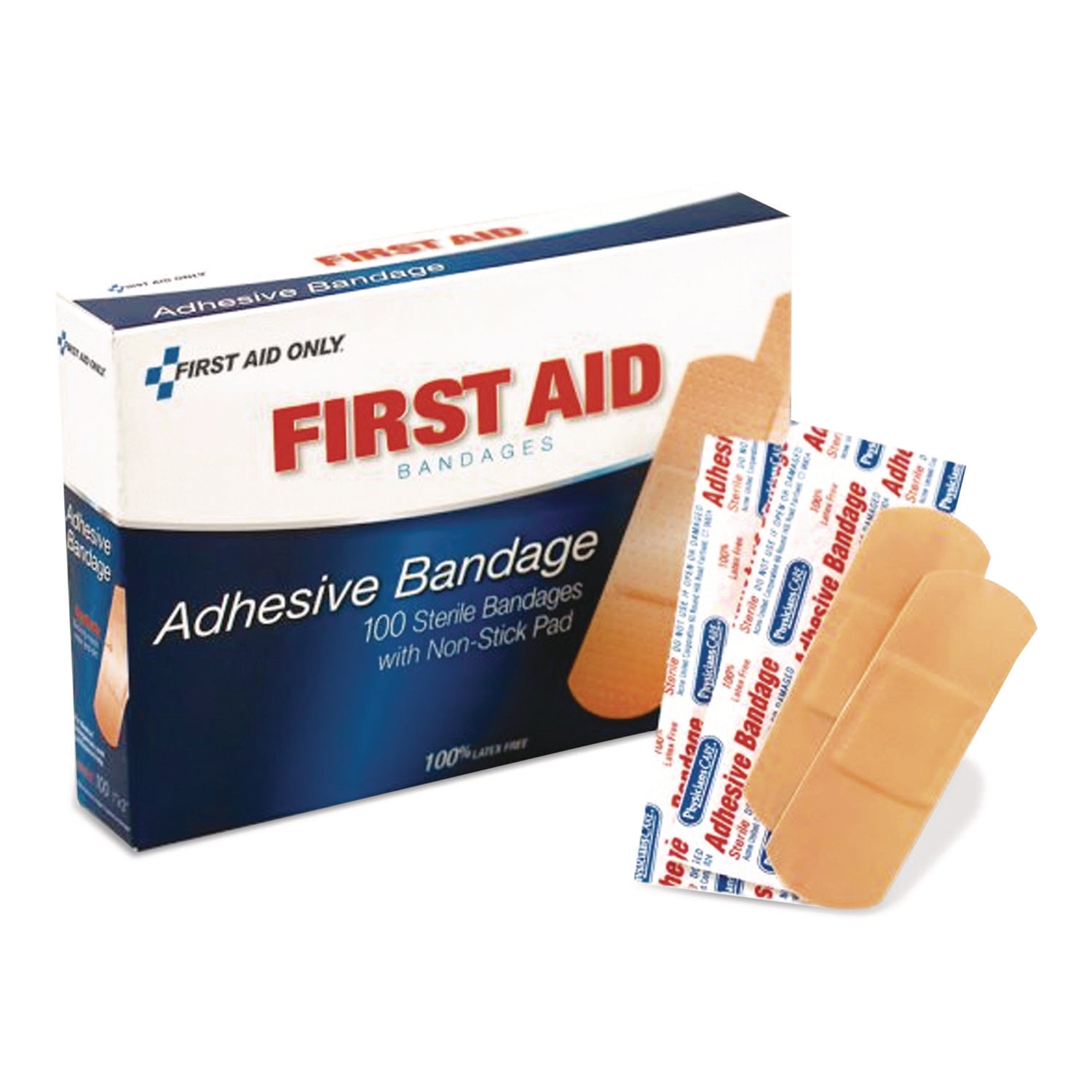 Adhesive Plastic Bandages, 1 x 3, 100/Box