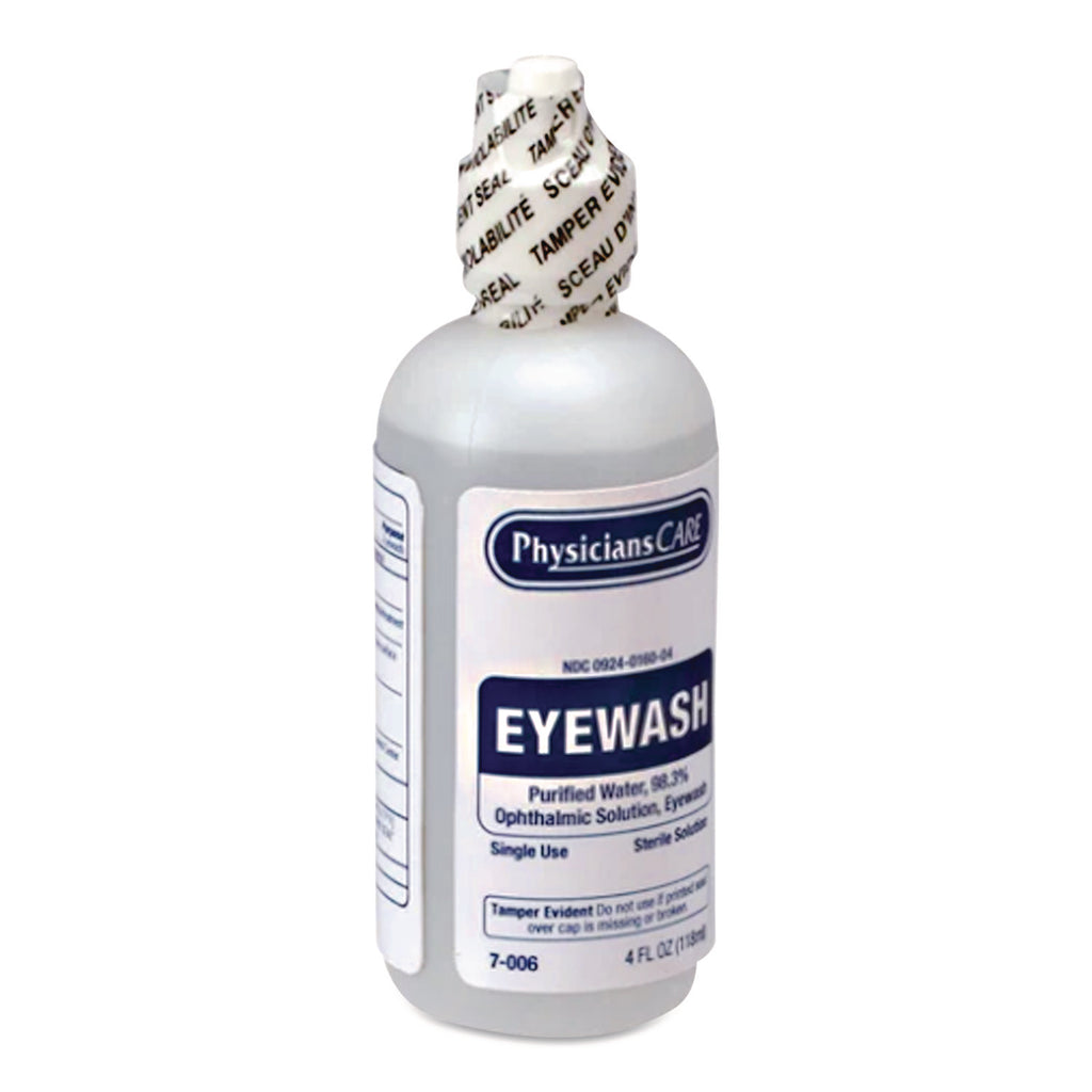 First Aid Refill Components Disposable Eye Wash, 4 oz Bottle