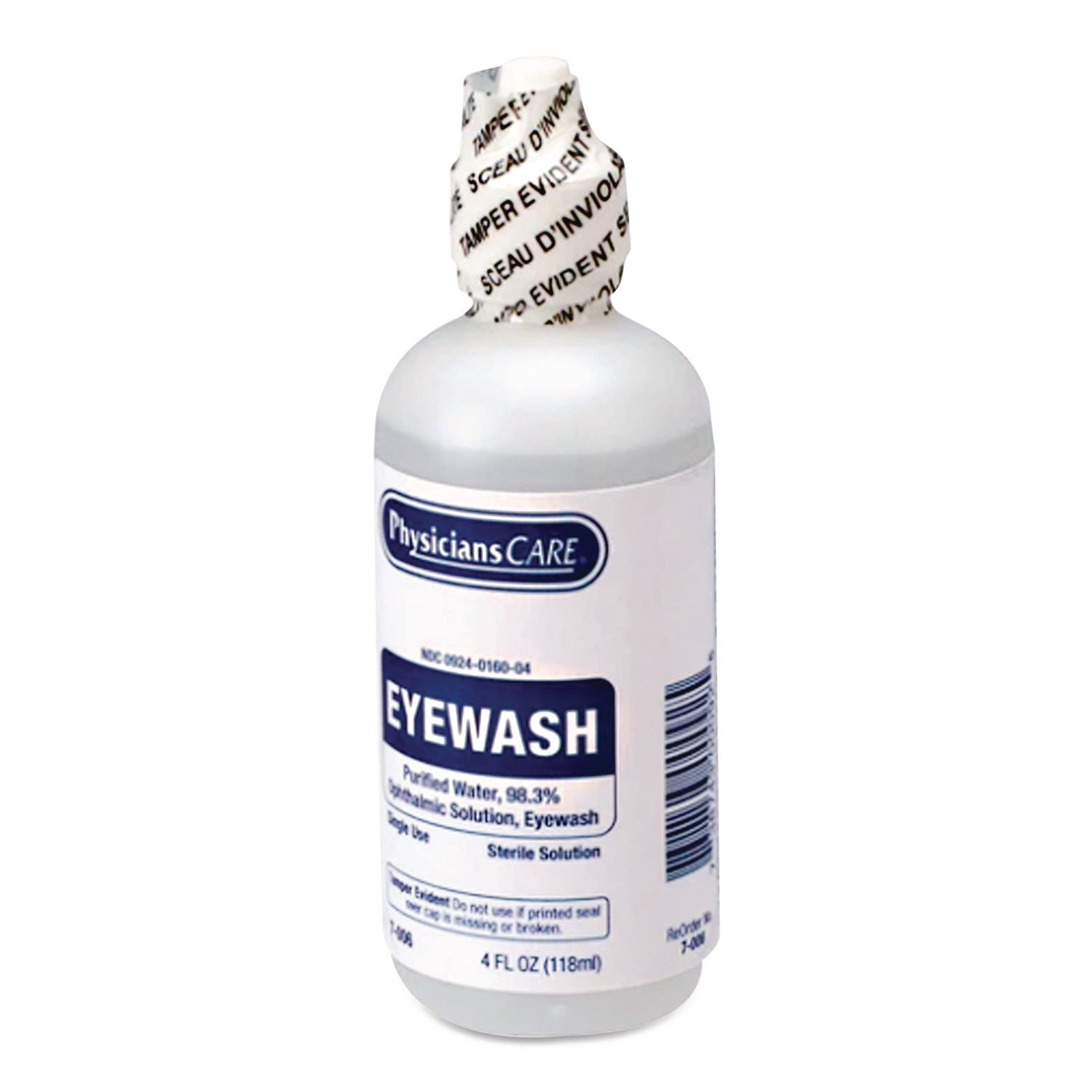 First Aid Refill Components Disposable Eye Wash, 4 oz Bottle