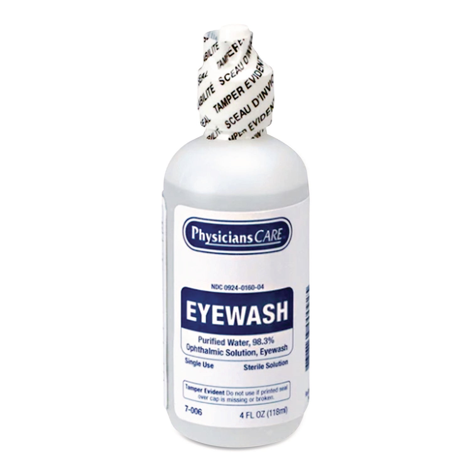 First Aid Refill Components Disposable Eye Wash, 4 oz Bottle