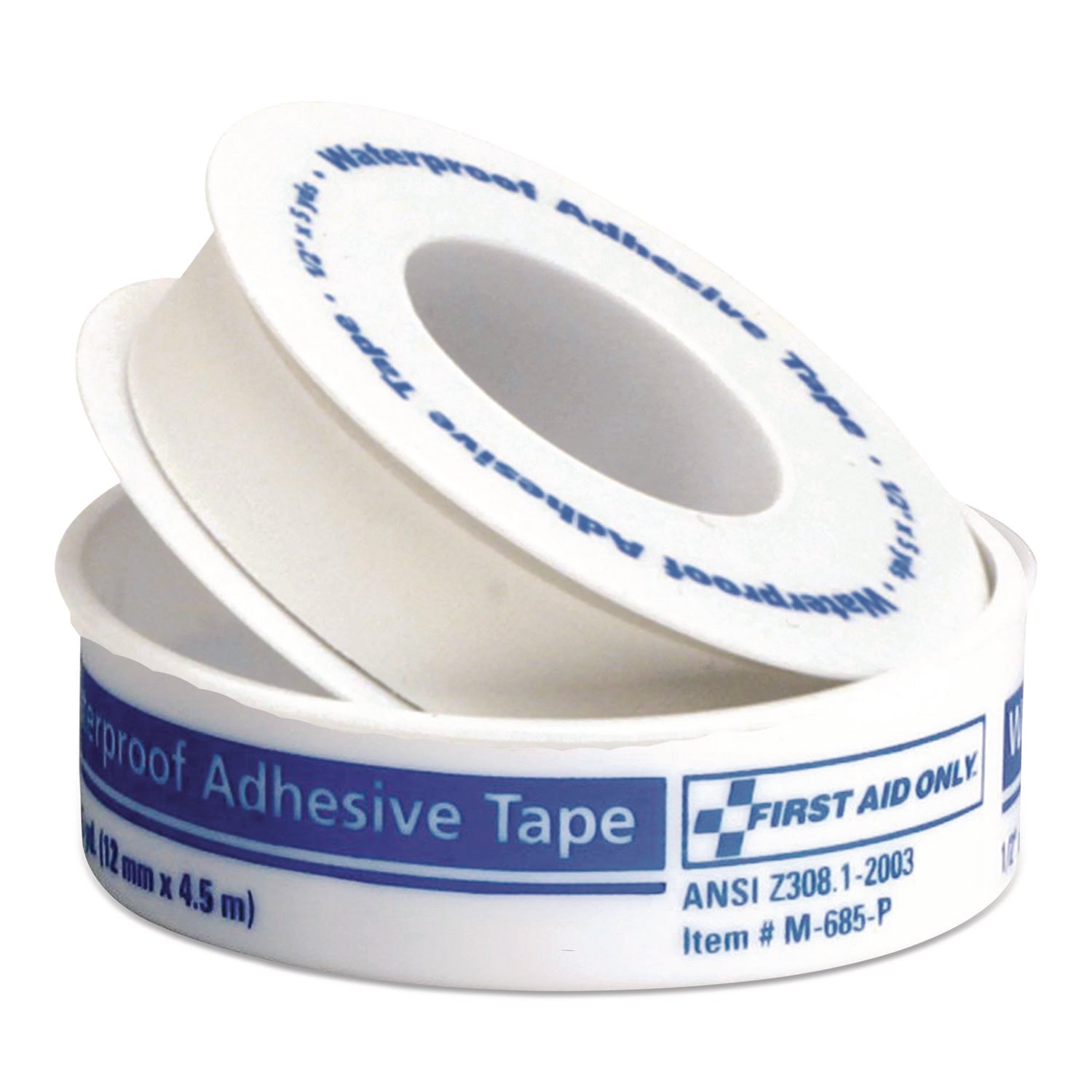 Waterproof-Adhesive Medical Tape, 1" Core, 0.5" x 15 ft, White