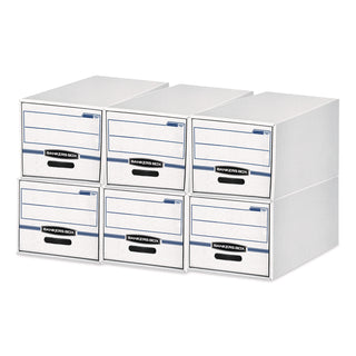 STOR/DRAWER Basic Space-Savings Storage Drawers, Letter Files, 14" x 25.5" x 11.5", White/Blue, 6/Carton