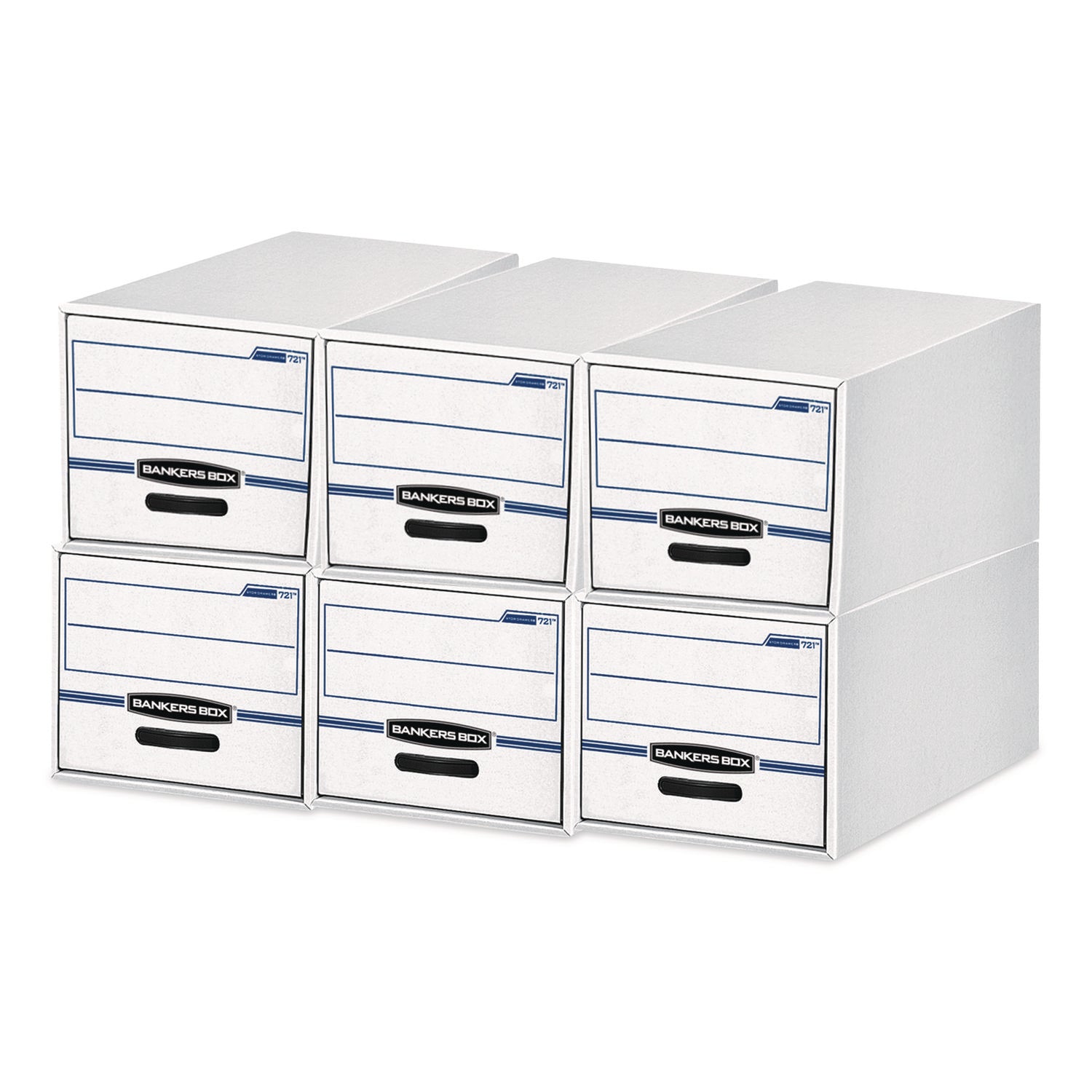 STOR/DRAWER Basic Space-Savings Storage Drawers, Letter Files, 14" x 25.5" x 11.5", White/Blue, 6/Carton