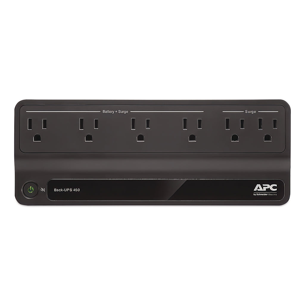 BN450M Back-UPS 450 VA Battery Backup System, 6 Outlets, 450 VA, 180 J